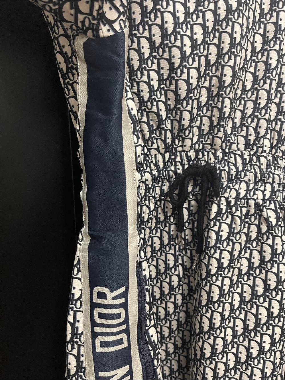 Dior Navy and White Monogram Drawstring Mini Dress - Picture 5 of 5